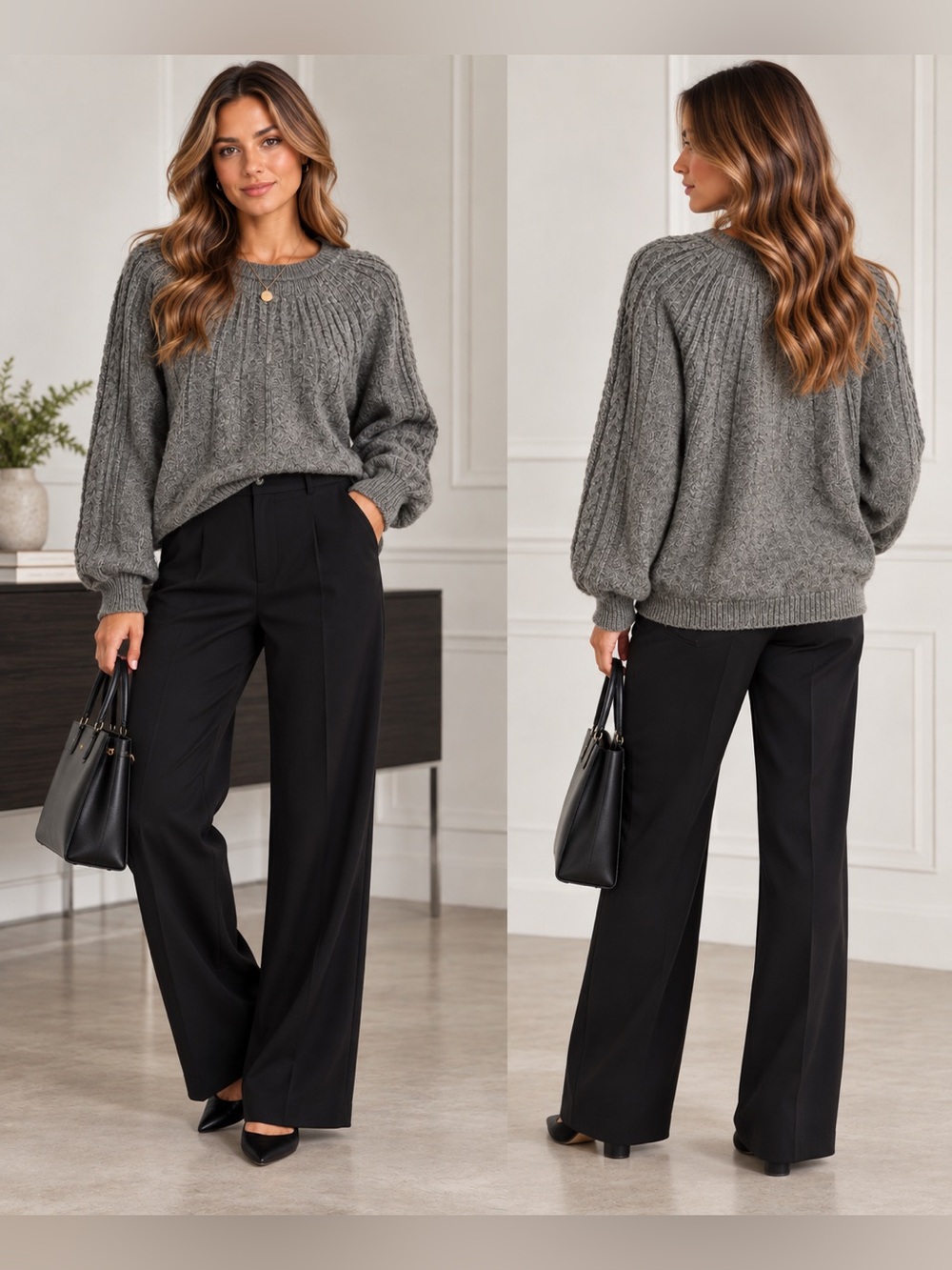 b.young Ribbed Sweater in Gray Size NWT